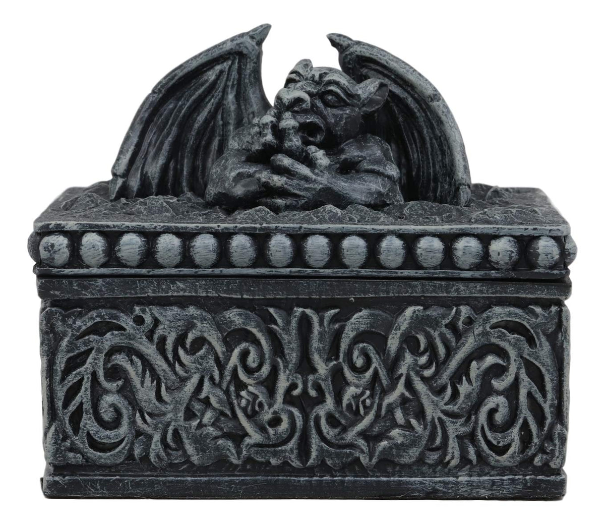 Ebros Gothic Stone Trapped Le Penseur Thinker Gargoyles Notre Dame Jewelry Box - Ebros Gift