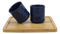 Ebros Navy Blue Contemporary Ceramic 20oz Tea Pot With 2 Cups And Bamboo Tray Set