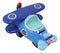 Large Blue Aircraft Air Plane Boys Girls Children Money Coin Piggy Bank Figurine