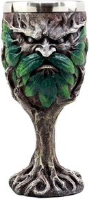Rustic Woods Forest Spirit Greenman And Greenlady Wine Goblet Chalice Set 8oz