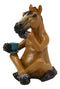 Caffeine Addict Brown Horse Drinking Coffee Eyeglass Spectacle Holder Statue