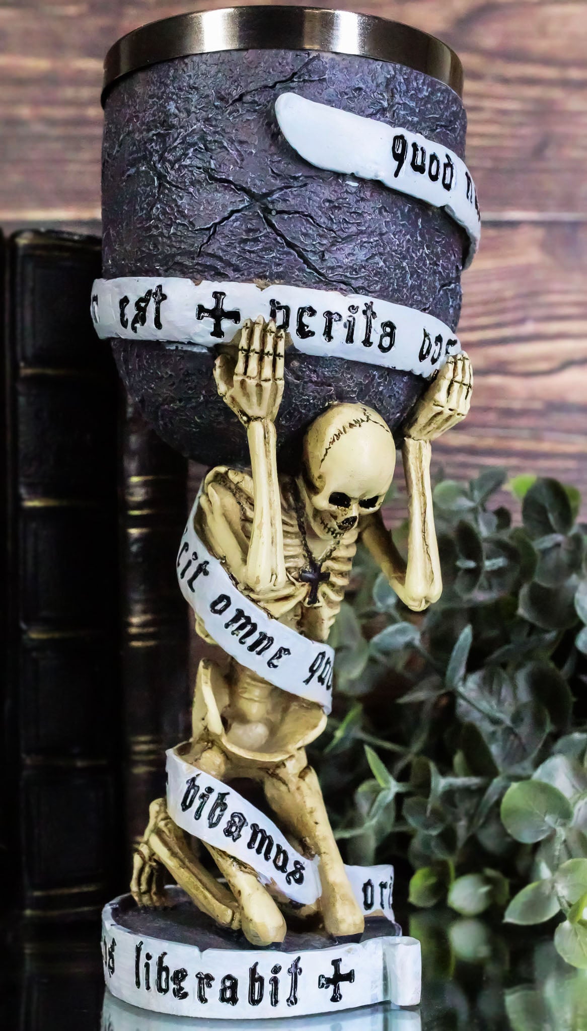 Ebros Enslaved Skeleton Bearing Guilt 7.25"H 5oz Wine Drink Goblet Chalice Cup - Ebros Gift