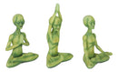 UFO Green Roswell Alien ET Yoga Meditation Body Mind and Soul Sitting Figurines