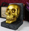 Pirate's Treasure Golden Skull Bookends Set 7"H Medieval Floral Gothic Statue