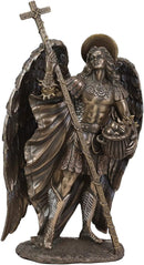 Ebros Byzantine Orthodox Archangel Barachiel Holding Crucifix Statue 11" Tall