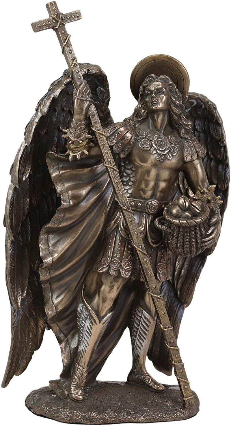 Ebros Byzantine Orthodox Archangel Barachiel Holding Crucifix Statue 11" Tall