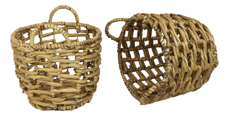 Western Farmhouse Stylish Hand Woven Nesting Storage Wicker Baskets Set Of 5