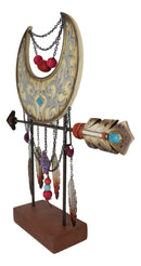 Southwestern Silver Moon Tree Of Life Arrow Dreamcatcher Feathers Desktop Plaque