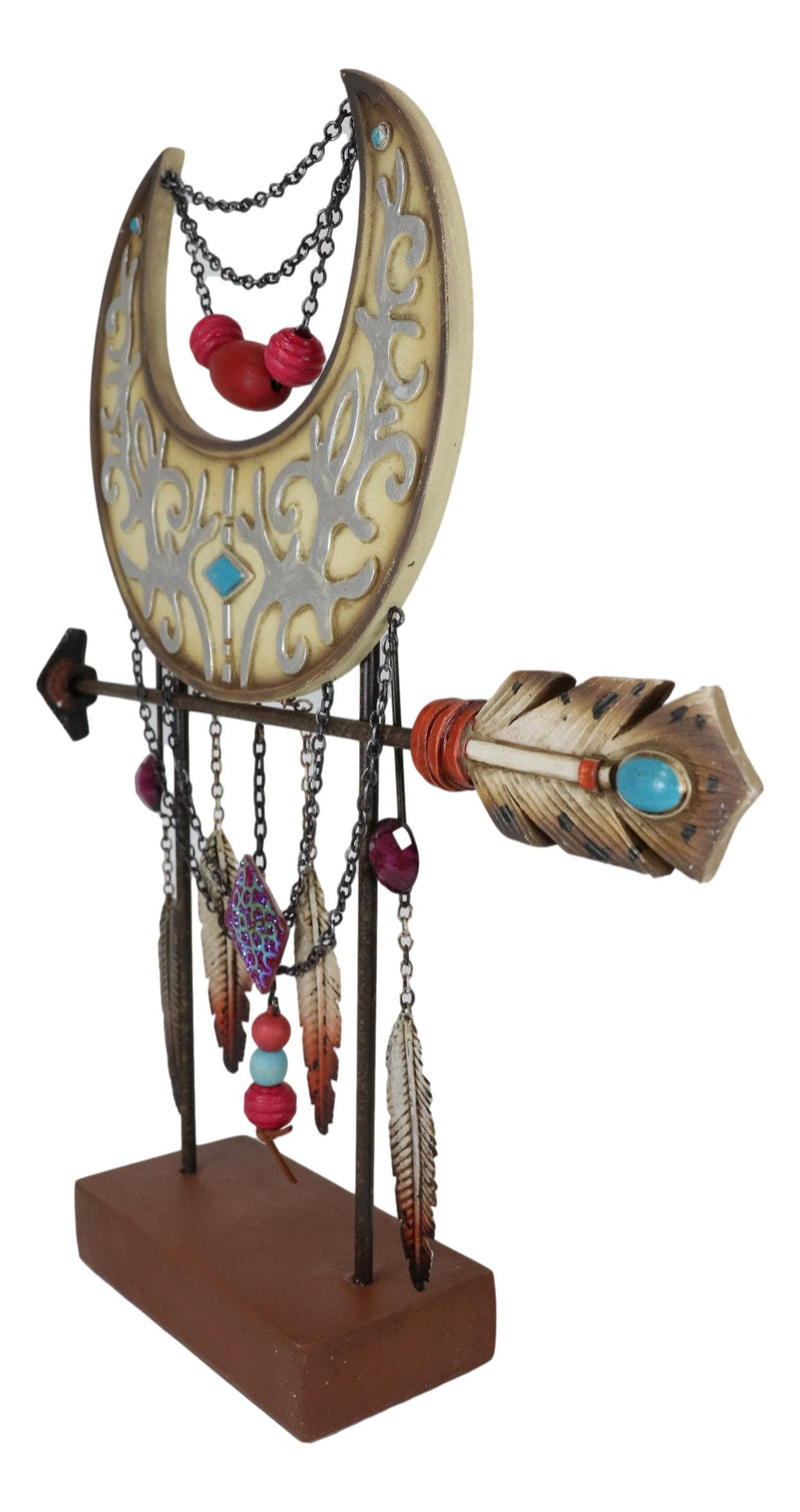 Southwestern Silver Moon Tree Of Life Arrow Dreamcatcher Feathers Desktop Plaque