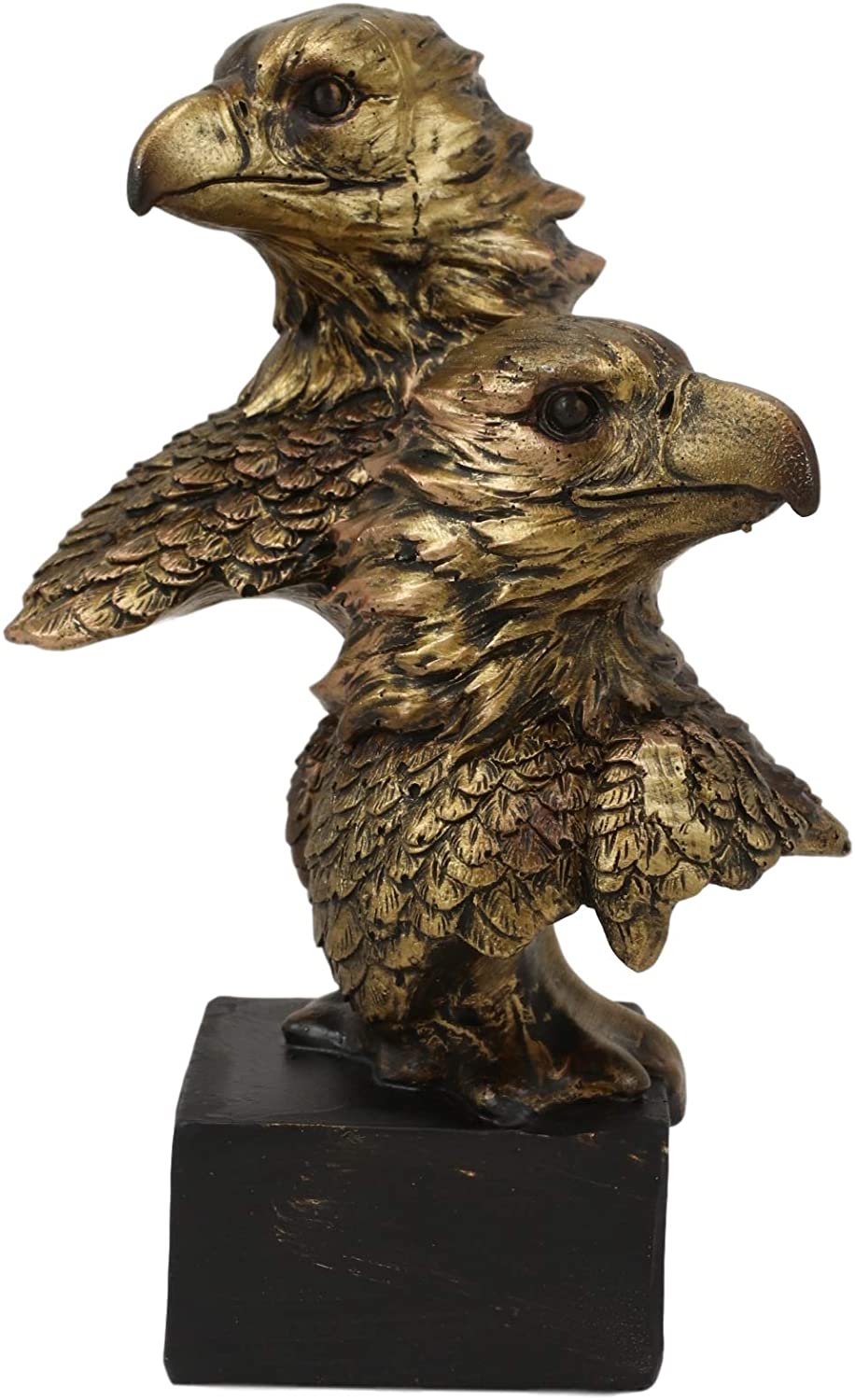 Ebros Gift 6" Tall Bald Eagle and Eaglet Head Bust Figurine with Black Pedestal