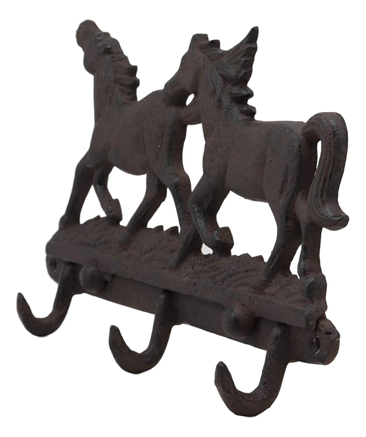 Ebros Western Country Galloping Horses Wall Hanging Hooks 11" Wide 3 Peg Hook Decor