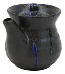 Blue Veins Art Traditional Japanese Tenmoku Glazed Porcelain Soy Sauce Dispenser