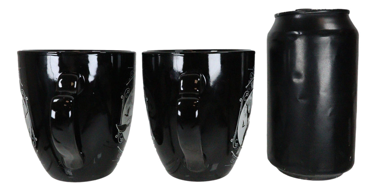 Set Of 2 Wicca Triple Moon Goddess Witch And Pentagram Warlock Porcelain Mugs