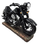 Ebros Gift Vintage Black Chopper Motorcycle Bike Wine Holder Figurine 12.25"L