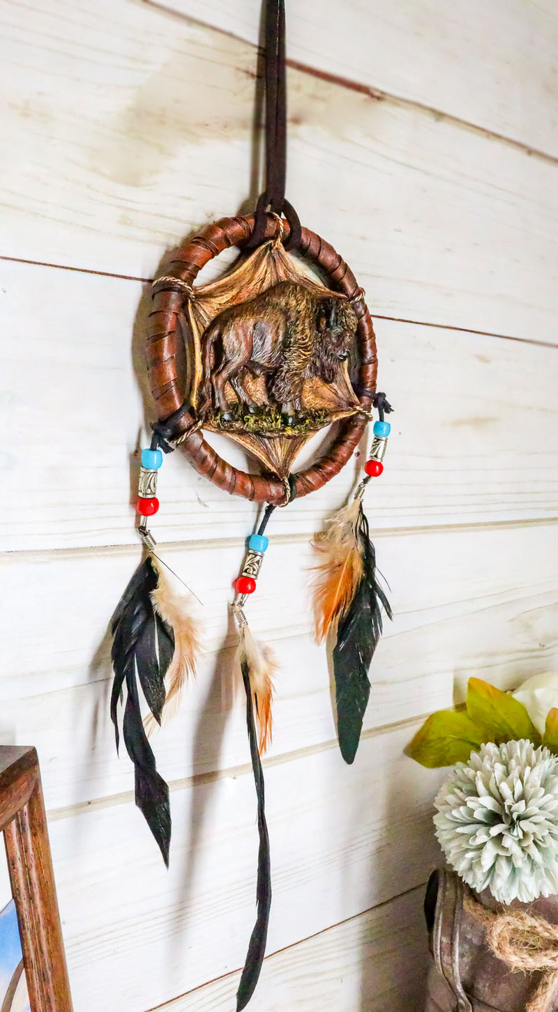 Native Indian Sacred Bison Buffalo Dreamcatcher Wall Hanging Decor Dream Catcher