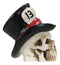 Grinning Tarot Skull With Top Hat Card Number 13 Symbol Of Change Small Figurine