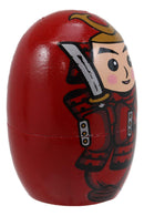 Red Japanese Samurai Wooden Stacking Matryoshka Nesting Dolls 5 Piece Set Toy