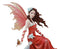 Ebros Nene Thomas Celestial Cupid Moon Crimson Wedding Fairy In Red Gown Statue