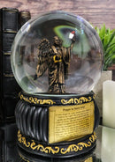 Christian Holy Archangel Saint Uriel Angel Of Light Glitter Water Globe Figurine