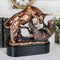 Wall Street Stock Market Charging Bull Trouncing Bear Statue With Pedestal Base