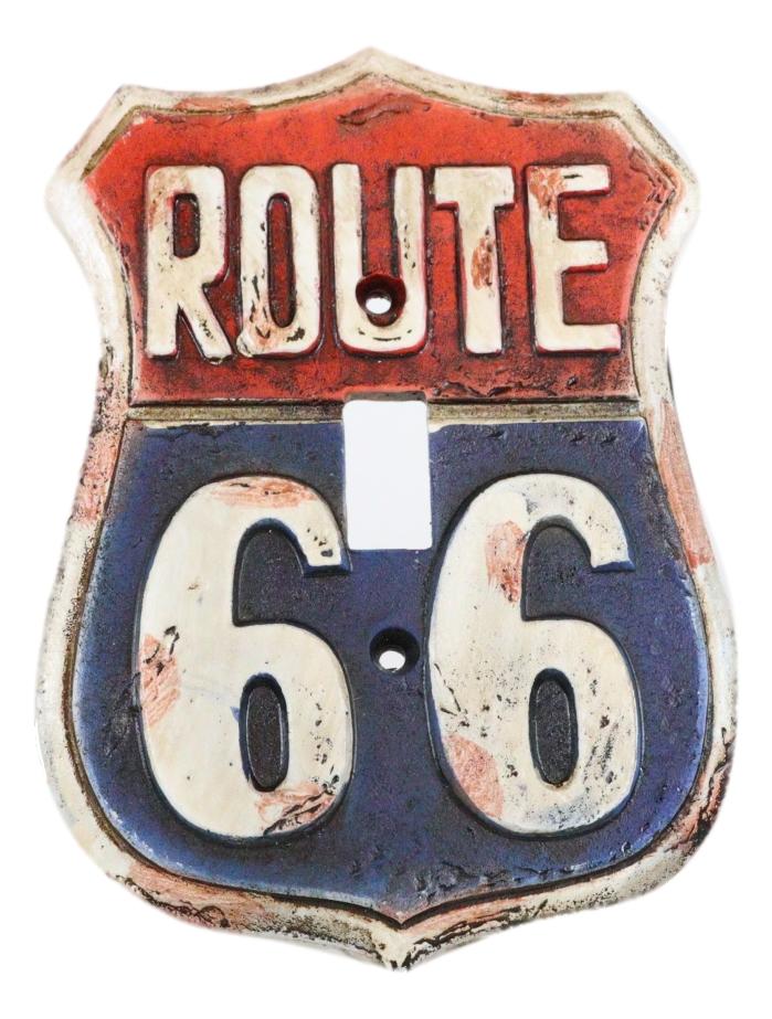 Set of 2 Western US Highway Route 66 Sign Single Toggle Switch Wall Plates