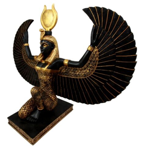 Ebros Gift Large Kneeling Winged Isis Statue 20"Long Egyptian Goddess Of Motherhood Deity Figurine
