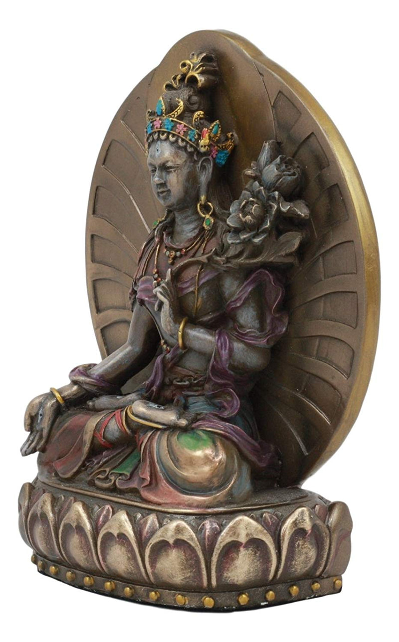 Ebros Gift Arya White Tara Tibetan Buddha Figurine Female Bodhisattva Figurine