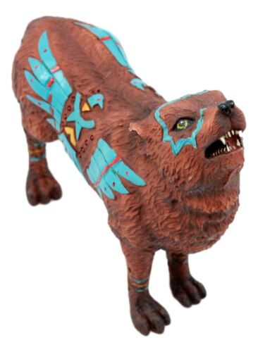 Eagle Vision Native Tribal Howling Wolf Totem Spirit Figurine Collection 6.25"L
