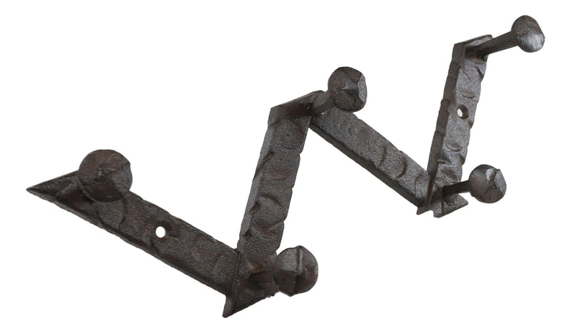 Cast Iron Rustic Industrial Farmhouse Railroad Nail Spikes 5 Peg Wall Hooks
