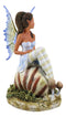 Amy Brown Fantasy Little Fae Ebony Fairy Sitting On Helix Snail Figurine