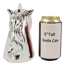 Electroplated Silver Sacred Unicorn Head Money Coin Bank Figurine Kids Adults