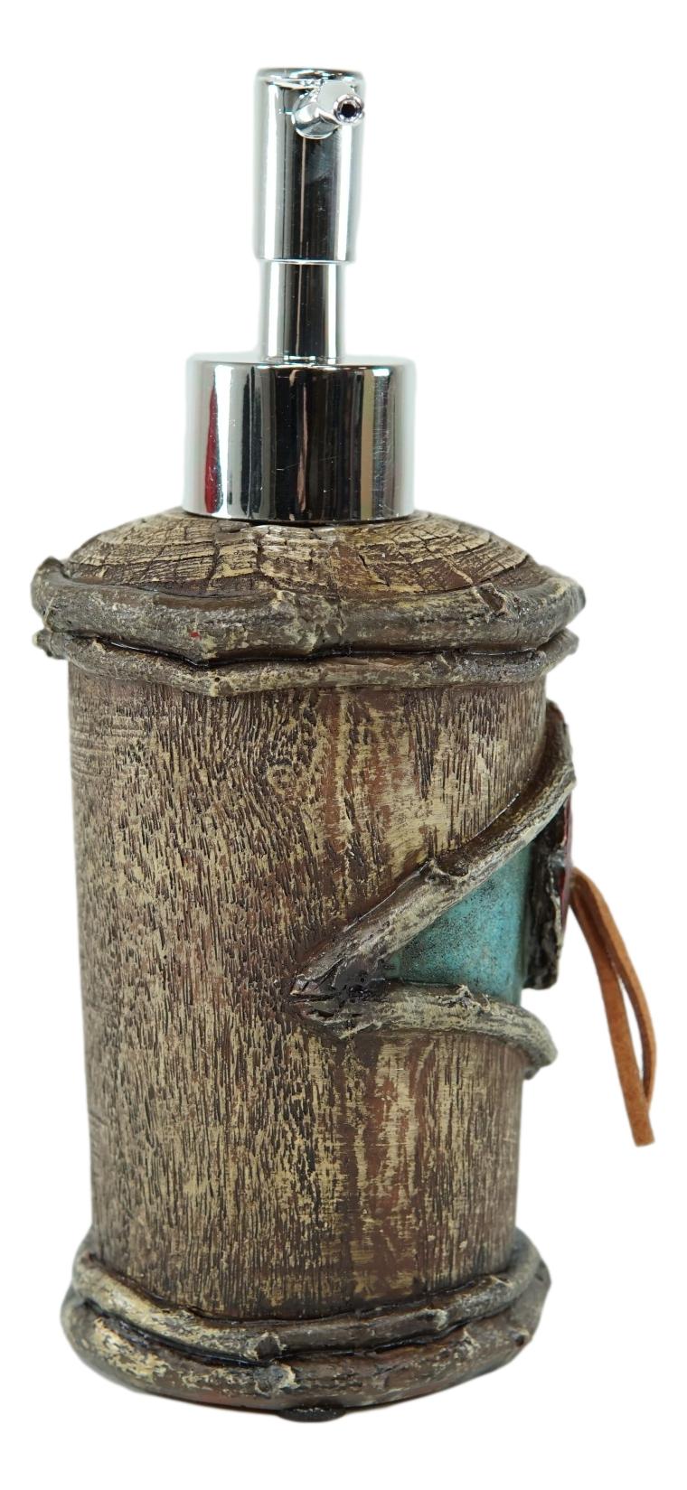 Rustic Country Western Turquoise Faux Branch Wood Liquid Soap Pump Dispenser