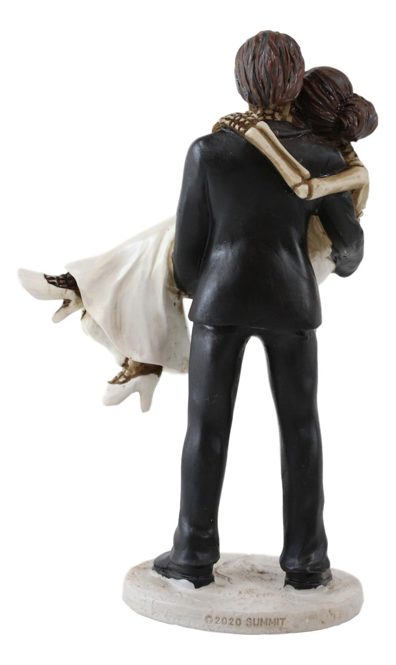 Ebros Groom Carrying Bride Skeleton Face Wedding Couple Statue Figurine 6.25"H