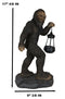 Bigfoot Sasquatch Mythical Legend Ape Man Creature Carrying LED Lantern Statue