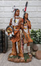 Ebros Gift Colorful Hand Painted Eagle Warrior Couple Husband And Wife Family Decorative Figurine 12.5" Tall