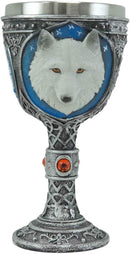 Ebros Celtic Direwolf White Snow Wolf 16oz Wine Goblet Chalice