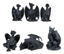 Ebros Six Faux Stone Gothic Mini Dragons Statue Set Legends And Fantasy Action Dragons