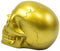 Ebros Pirate's Loot Graveyard Human Skull Head Statue 3.75"L (Metallic Gold)