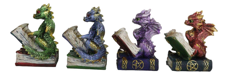 Ebros Metallic Three Wise Baby Dragon Set See Hear Speak No Evil Statue 3.5"H
