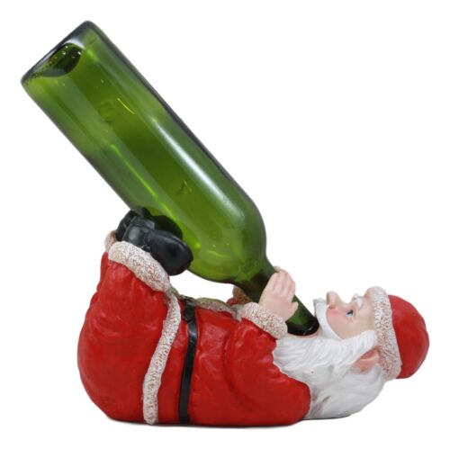 Merry Christmas Festive Season Drinking Mr Santa Claus Wine Bottle Holder Statue