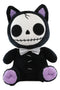 Ebros FurryBones Black Voodoo Kitten Cat With Bowtie Plush Toy Collectable 10"H