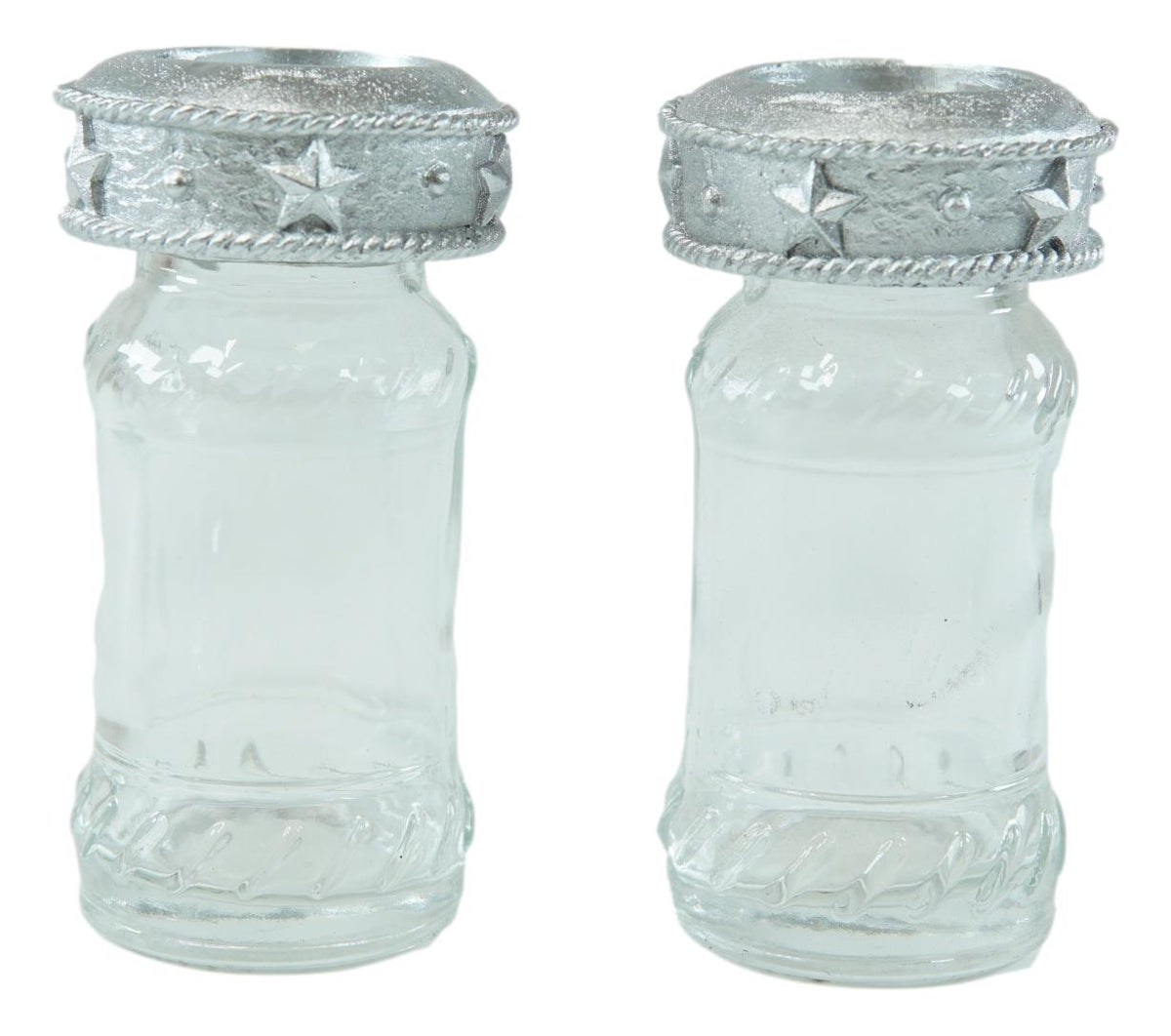 Western Cowboy Boot Spur Longhorn Concho Faux Leather Salt Pepper Shakers Set
