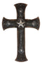 Rustic Western Lone Star With Braided Ropes and Scroll Lace Layered Wall Cross