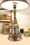 Southwestern Indian Teepee Hut Dreamcatcher Feathers Turquoise Rocks Table Lamp