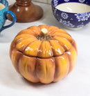 Ebros Home Kitchen Gourmet Hearty Orange Ceramic Pumpkin Soup Or Dessert Bowl With Lid
