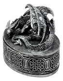 Oval Celtic Knotwork Mythical Sleeping Dragon Decorative Box Trinket Jewelry Box