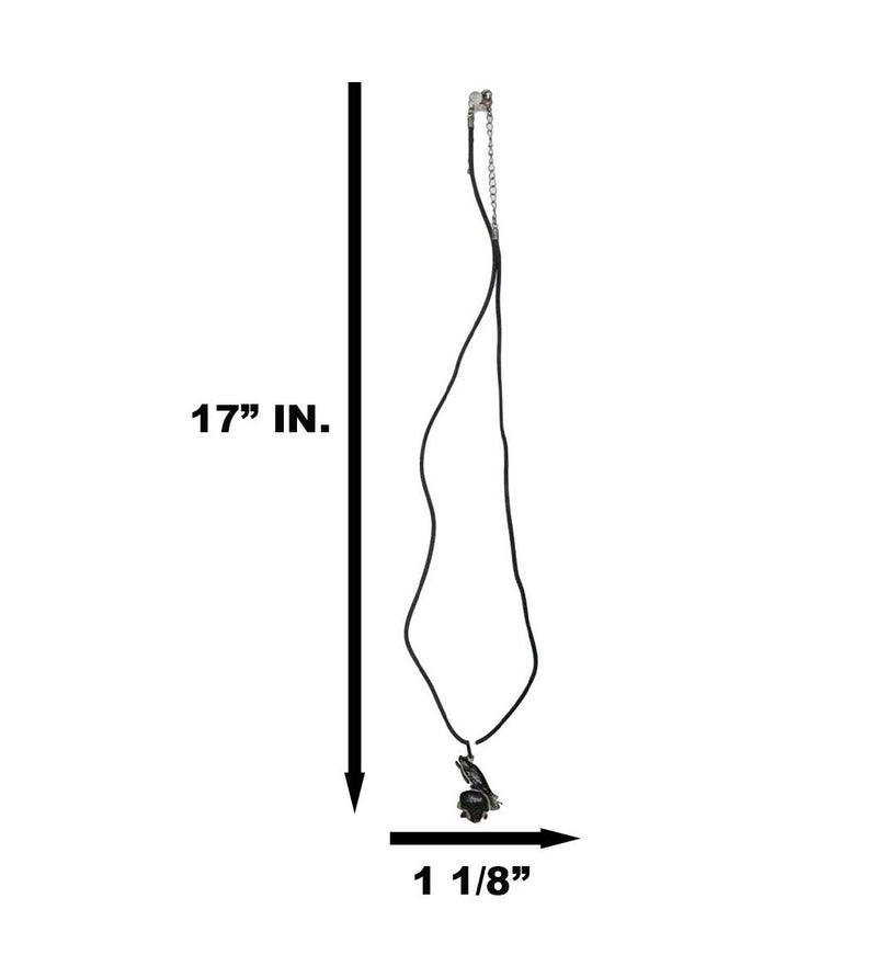 Ebros Infected Red Eyed Raven On Skull Pendant Jewelry Necklace Lead Free Pewter