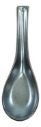 Ebros Pack Of 10 Artistic Semi Shiny Gunmetal Black Ceramic Zen Ladle Hook Soup Spoons