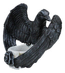 Gothic Edgar Poe Nevermore Raven Ward Black Rose Resin Tea Light Candle Holder