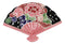Ebros Set Of 4 Pink Floral Blossoms Oriental Fan Shaped Appetizer Sushi Dessert Plates